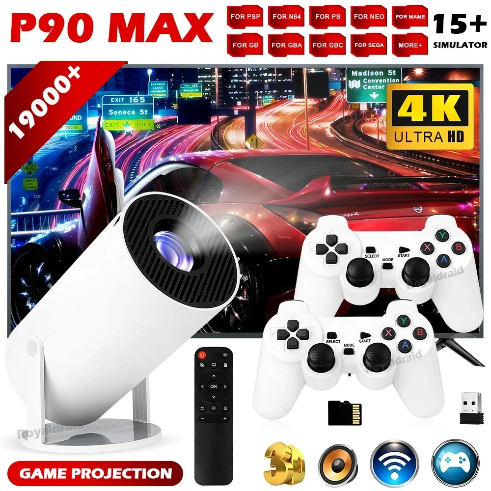 Retro Gaming And Projector - Projecteur de jeu intelligent portable P90