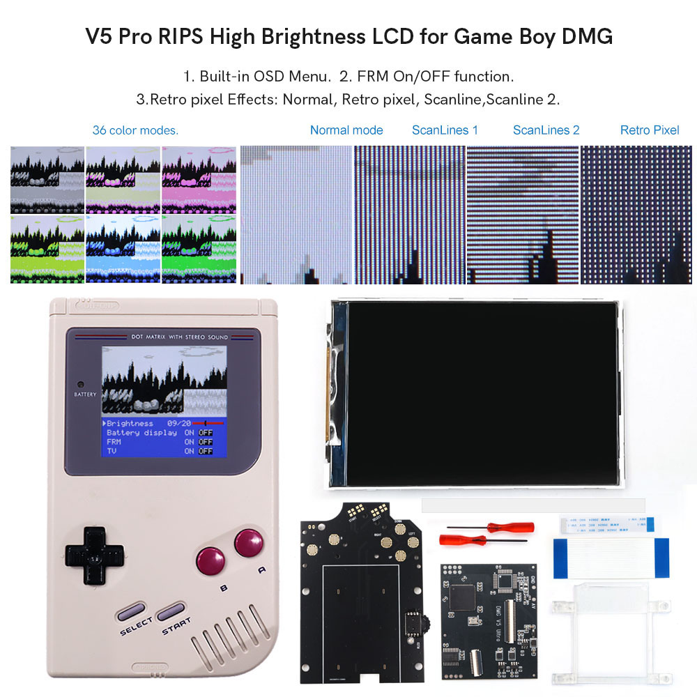 Retro Gaming Gameboy - HISPEEDIDO pour GB Dmg V5 Pro,