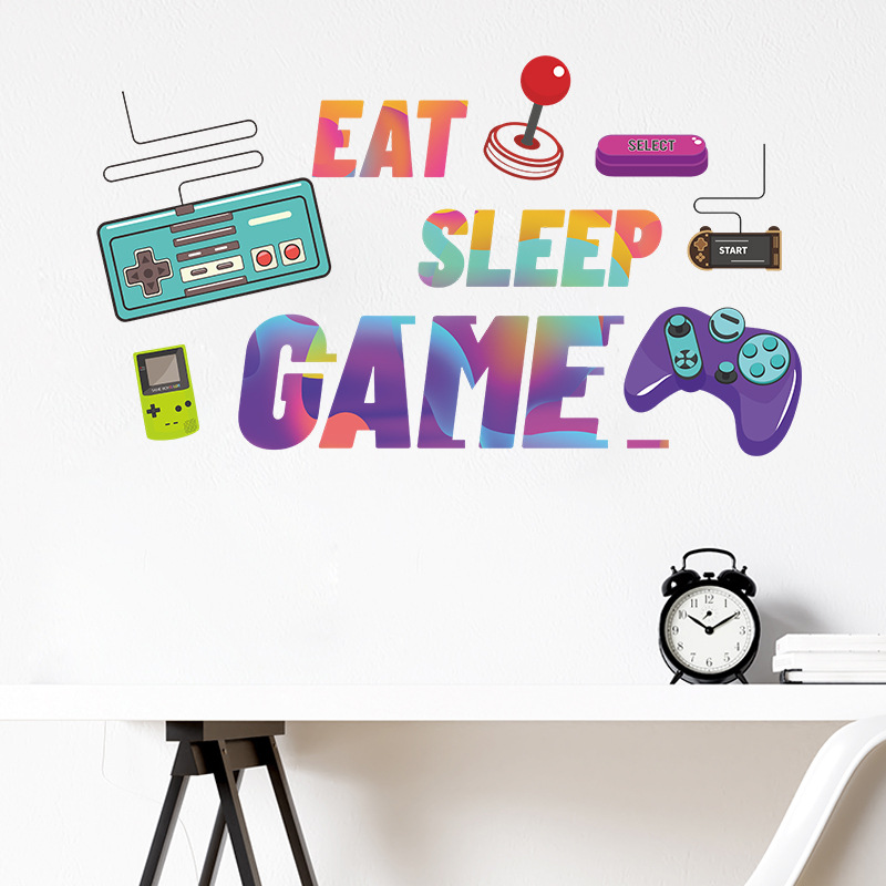Retro Gaming Quotes - Autocollant mural « Eat Sleep Game
